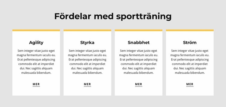 Fördelar med sportträning HTML-mall