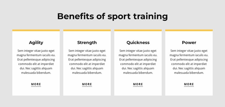 Benefits of sport training Website Builder Templates