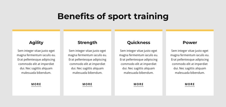 Benefits of sport training Website Builder Software