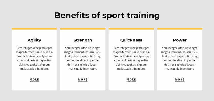 Benefits of sport training Website Design