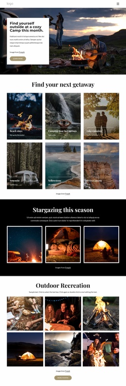 Going On A Camping Trip - Professional Landing Page