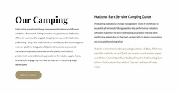 The Best Camping In The United States - Mobile Website Template
