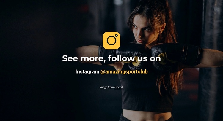 Follow us on instagram Landing Page