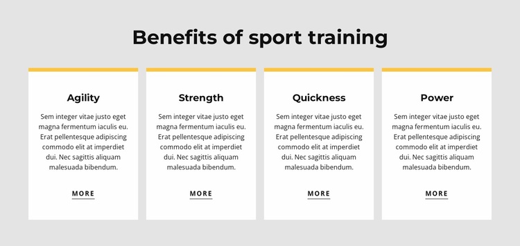 Benefits of sport training Website Template