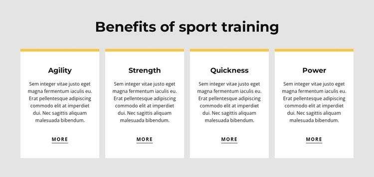 Benefits of sport training Wix Template Alternative