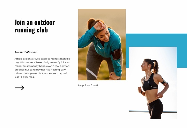 Outdoor running club Landing Page