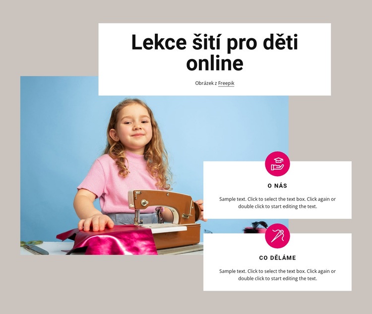 Lekce šití pro děti Webový design