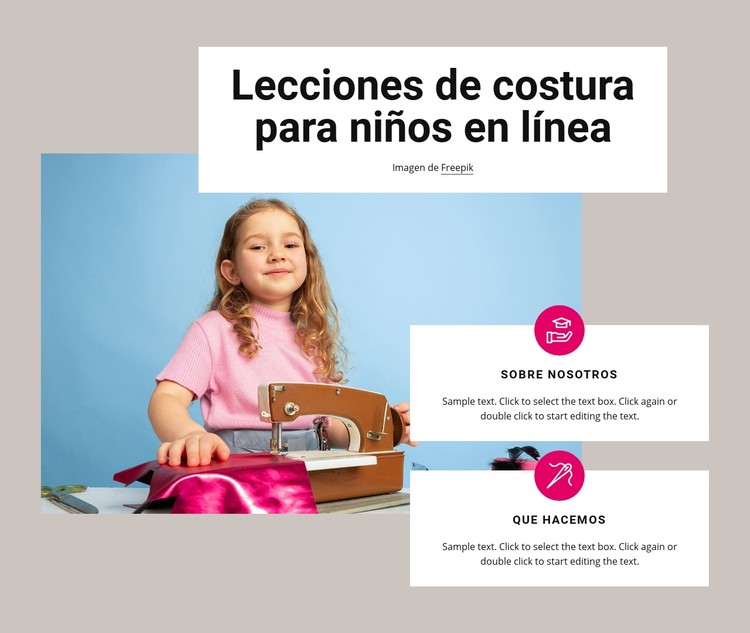 Lecciones de costura para niños Plantilla CSS