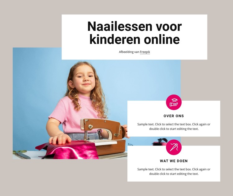 Naailessen voor kinderen CSS-sjabloon