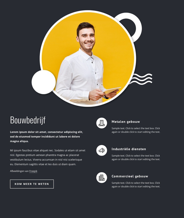 Wij bouwen uw droomhuis Website mockup