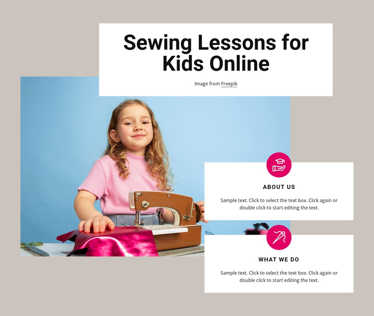 Sewing lessons for kids Template