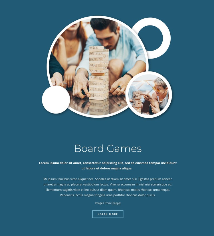 Board games Web Page Design