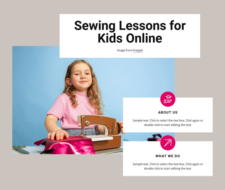 Sewing lessons for kids Website Builder Software