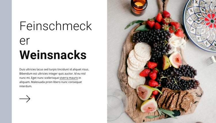 Gourmet-Wein-Snacks Landing Page