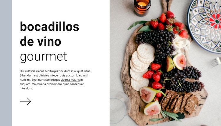 Aperitivos de vino gourmet Diseño de páginas web