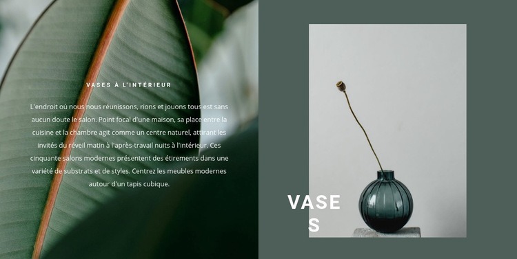 Vases comme décor Maquette de site Web