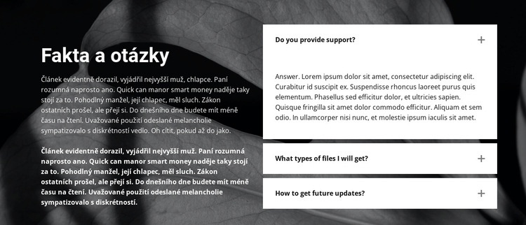 Fakta a otázky na pozadí Šablona HTML