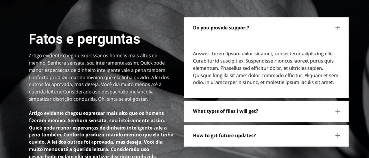 Fatos e perguntas sobre o fundo Design do site