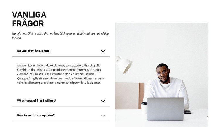 Vanliga frågor och svar HTML-mall