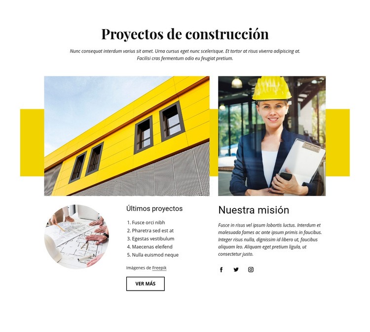 Nuestros proyectos de construcción Creador de sitios web HTML