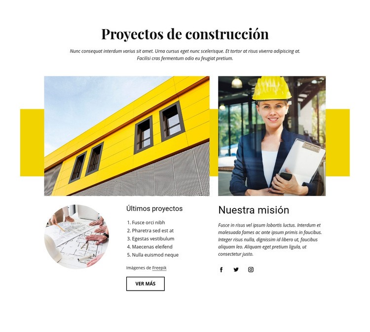 Nuestros proyectos de construcción Diseño de páginas web