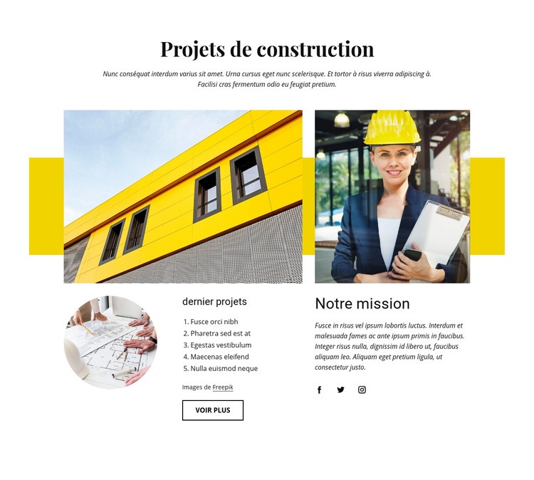Nos projets de construction Conception de site Web