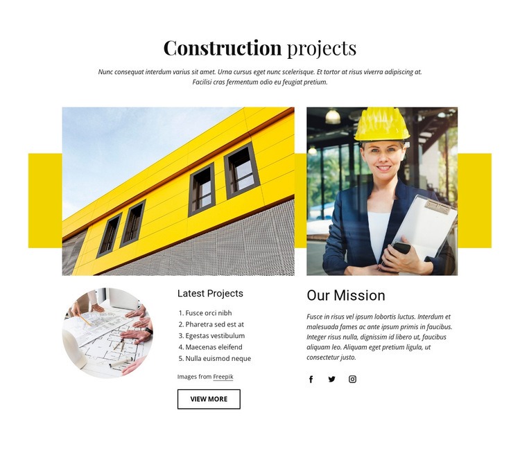 Our construction projects Homepage Design
