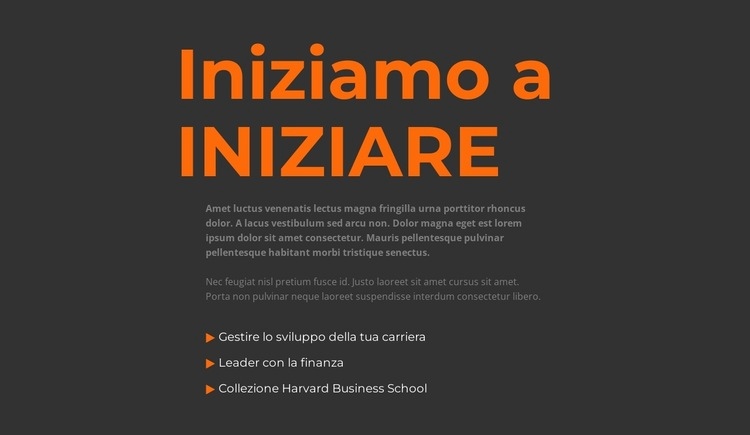 Iniziamo a imparare Modelli di Website Builder