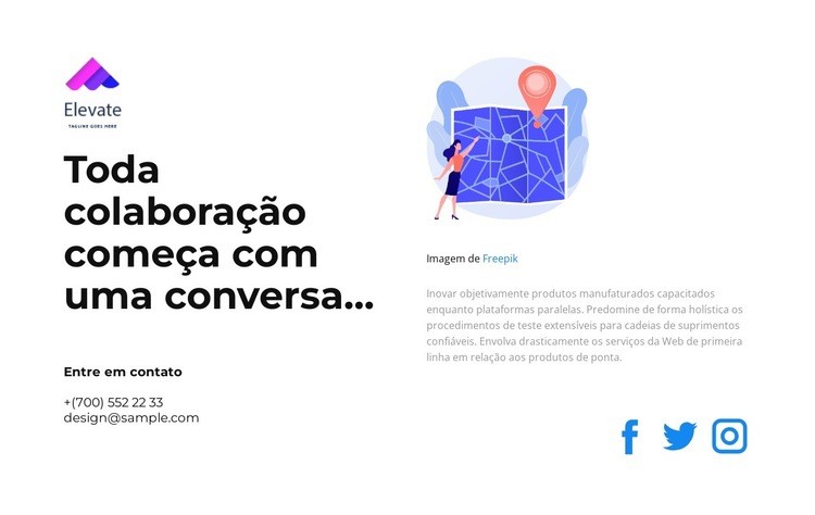 Cada combinação é única Design do site