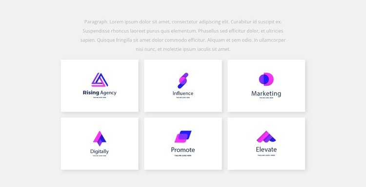 Seis logotipos Landing Page