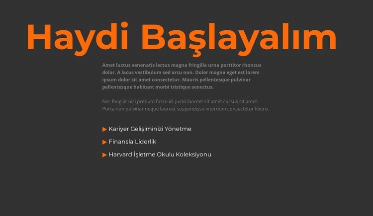 öğrenmeye başlayalım Açılış sayfası