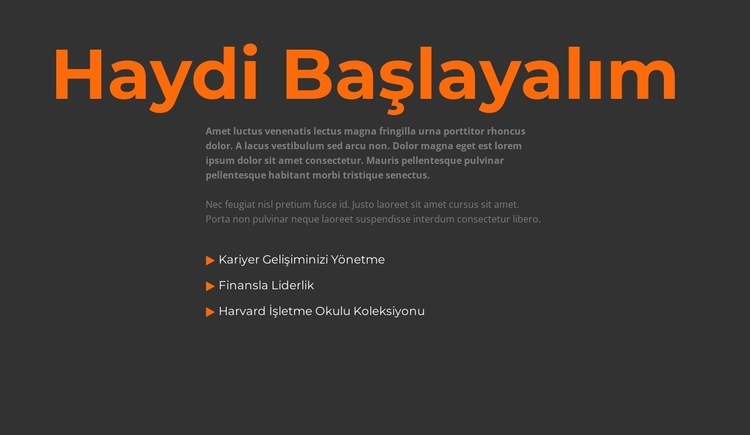 öğrenmeye başlayalım Web Sitesi Mockup'ı