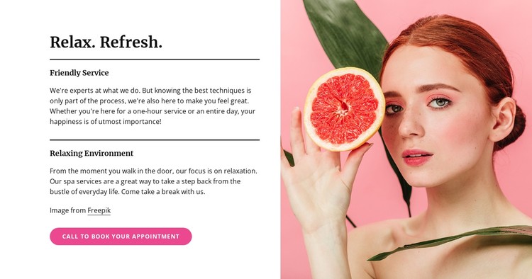 Manicures, pedicures, facials, and skin treatments CSS Template