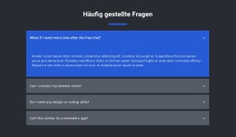 Gefragte Fragen - Drag & Drop-Website-Modell
