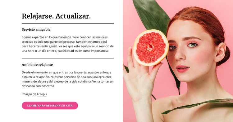 Manicuras, pedicuras, faciales y tratamientos para la piel. Plantilla CSS