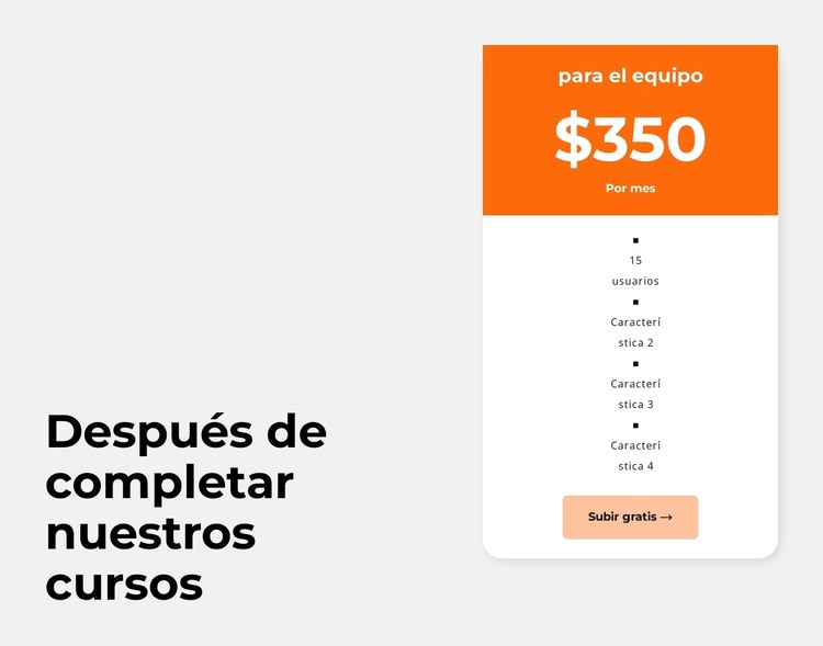 Curso mensual Plantilla HTML