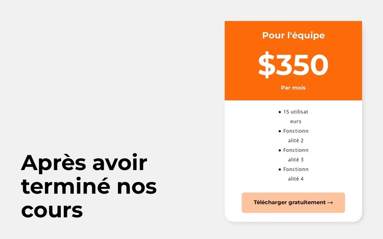 Cours mensuel Thème WordPress