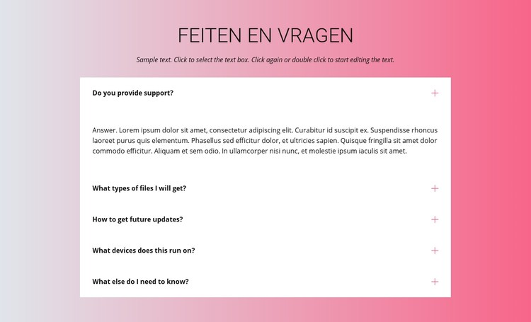 Jouw vragen CSS-sjabloon