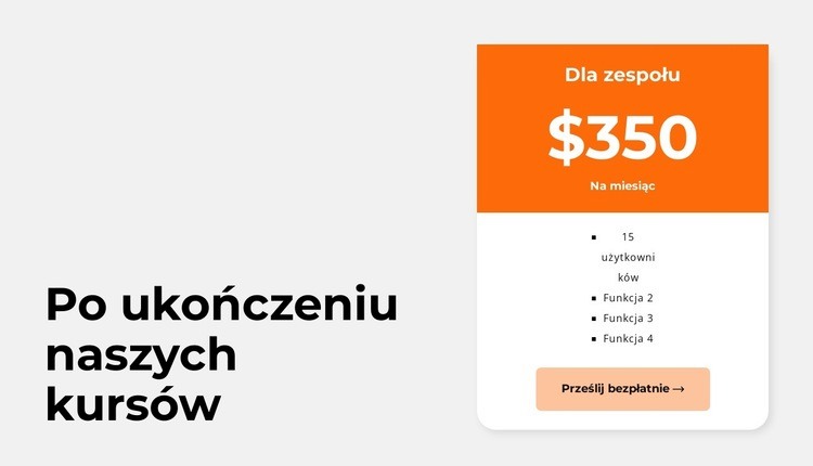 Kurs miesięczny Szablony do tworzenia witryn internetowych