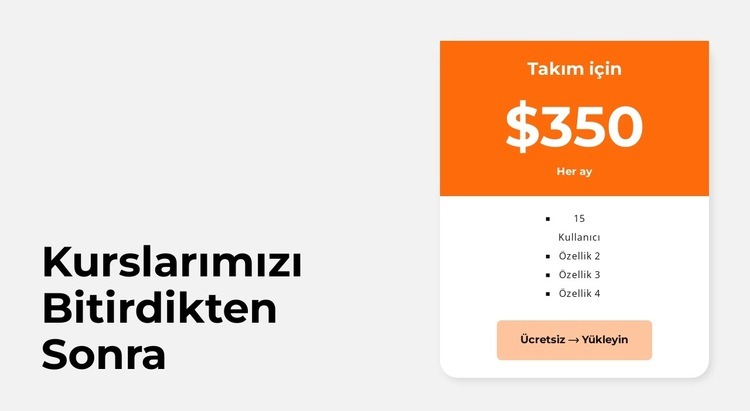 Aylık kurs Html Web Sitesi Oluşturucu