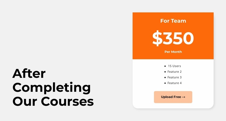 Monthly course Website Design