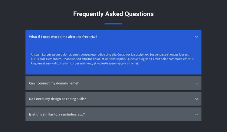 Asked questions Website Mockup
