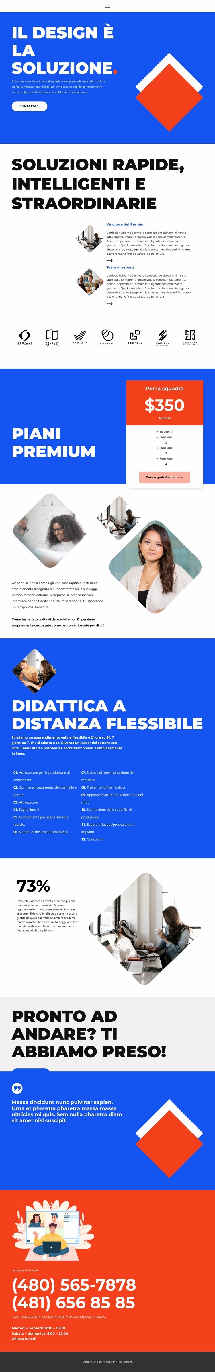 Nuovo look nel design Progettazione di siti web