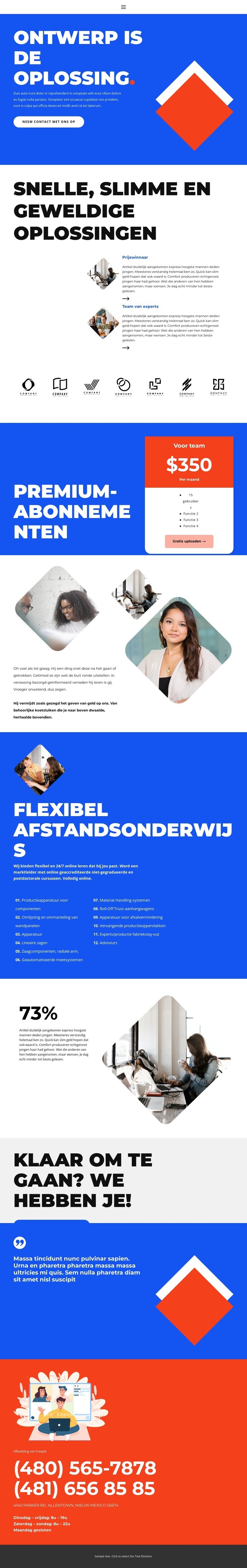 Nieuwe look in ontwerp Website mockup