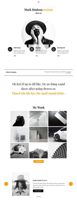 Web designer resume - HTML Template by Nicepage
