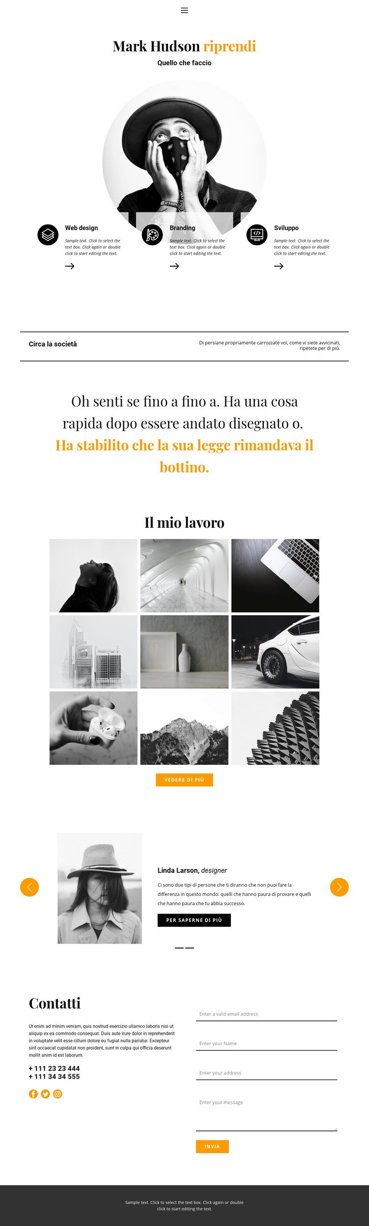 Curriculum per web designer Costruttore di siti web HTML