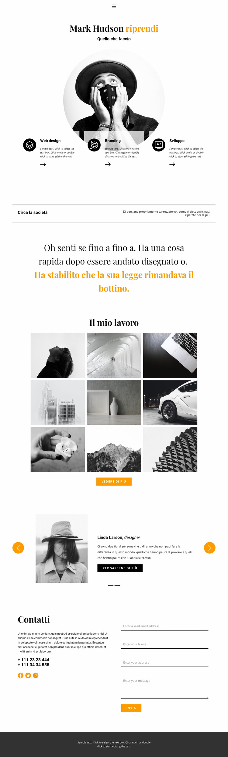Curriculum per web designer Modello Joomla