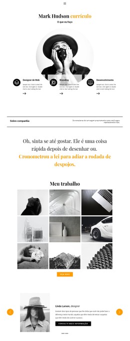 Currículo Do Web Designer Modelo De Site CSS Gratuito