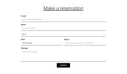 Make A Reservation Ecommerce Website