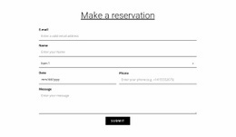 Reservation Form Html/javascript Make a reservation - Html Code Example by Nicepage